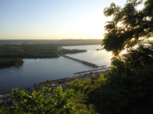 view of lock and dam 4 from Buena Vista Park